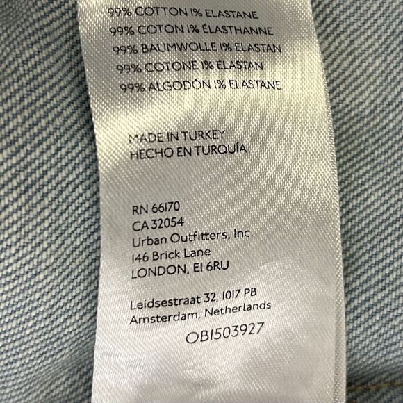 Anthropologie Pilcro Pleated Front Denim Jacket  Sz. XS Light Wash Back Buckle - Picture 8 of 16